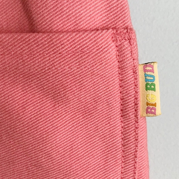 BIG BUD PRESS Flamingo Pink Denim Overall Shorts NWOT Shortalls XXS - Picture 12 of 16